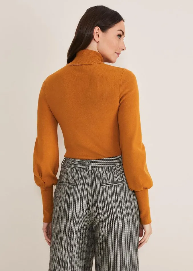 Gwyneth Balloon Sleeve Fine Knit Jumper Amber Women Phase Eight Knitwear