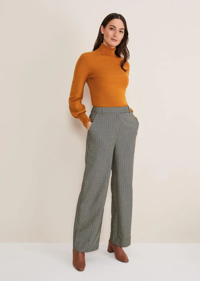 Gwyneth Balloon Sleeve Fine Knit Jumper Amber Women Phase Eight Knitwear