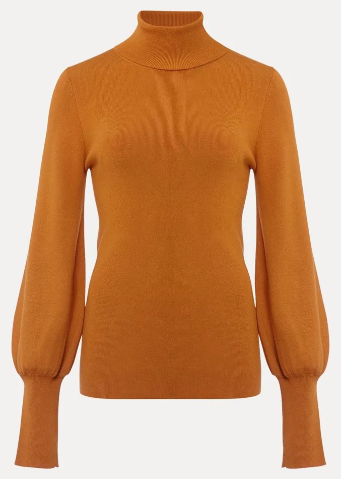 Gwyneth Balloon Sleeve Fine Knit Jumper Amber Women Phase Eight Knitwear