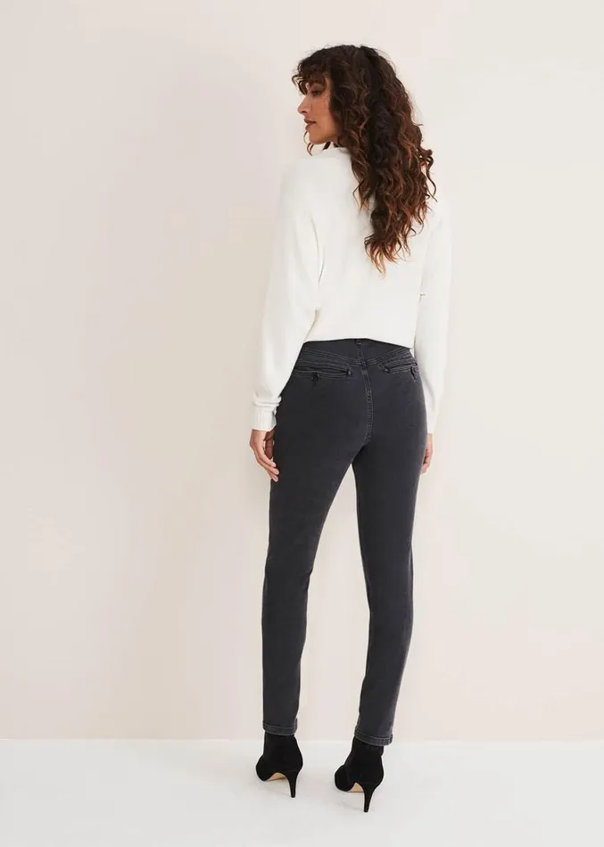 Hailee Topstitch Skinny Jeans Charcoal Women Phase Eight Trousers