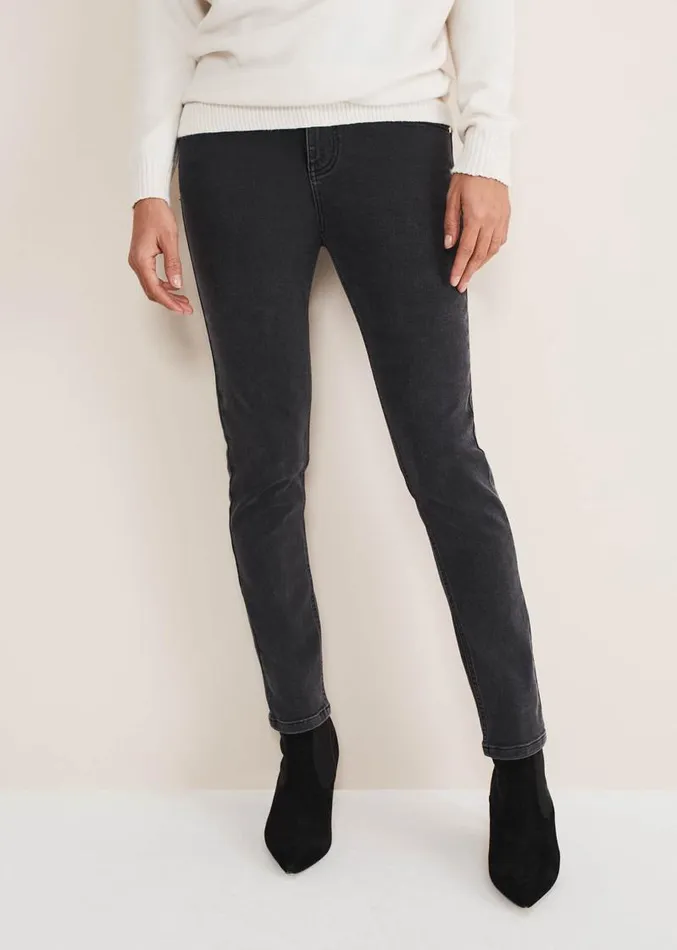 Hailee Topstitch Skinny Jeans Charcoal Women Phase Eight Trousers