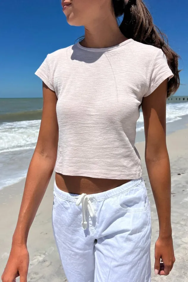 Hailie Basic Top Light Pink Women Brandy Melville Tops