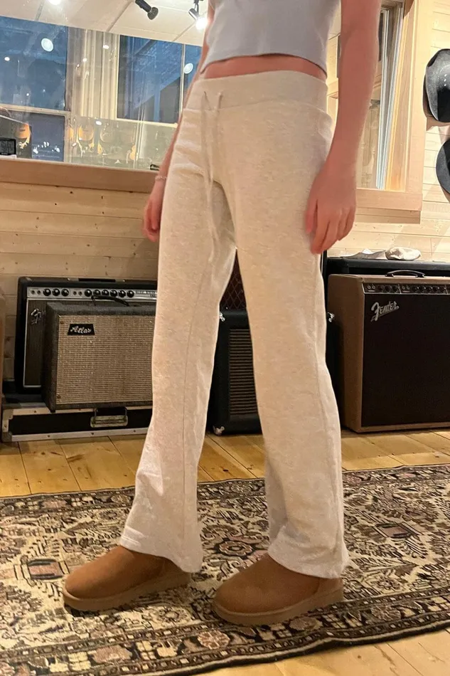 Hillary Soft Yoga Pants Light Heather Grey Women Brandy Melville Sweatpants and Sweatshirts