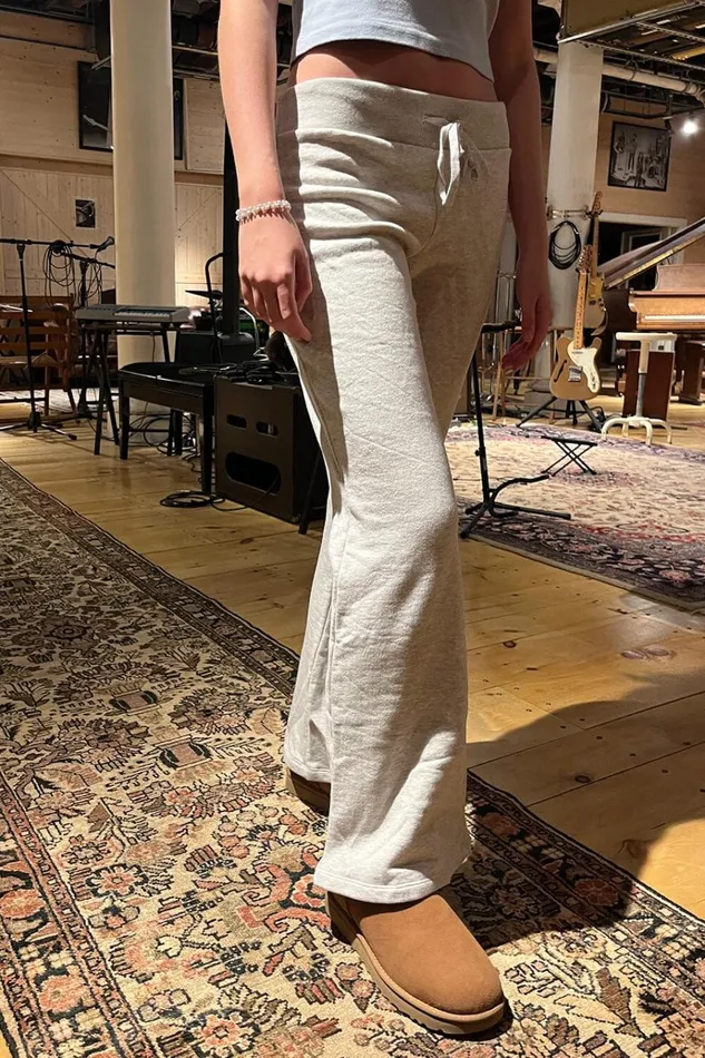 Hillary Soft Yoga Pants Light Heather Grey Women Brandy Melville Sweatpants and Sweatshirts