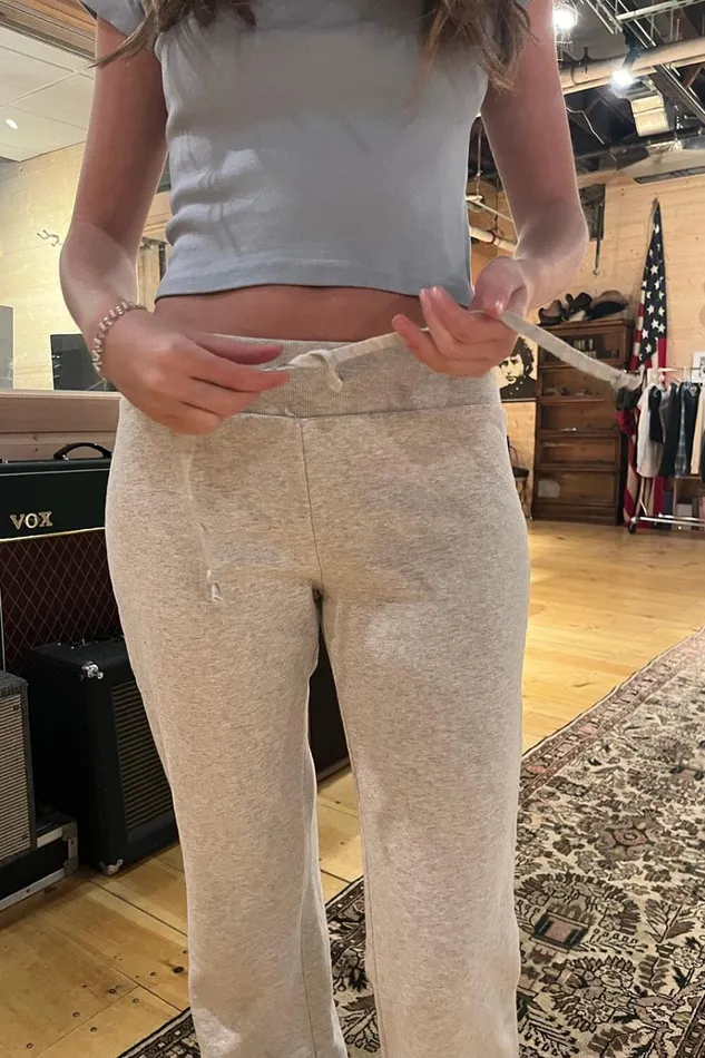 Hillary Soft Yoga Pants Light Heather Grey Women Brandy Melville Sweatpants and Sweatshirts