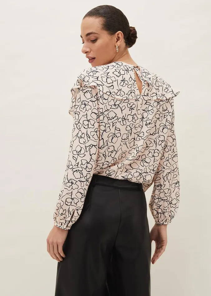 Ida Floral Blouse Pinkgrey Women Phase Eight Shirts and Blouses