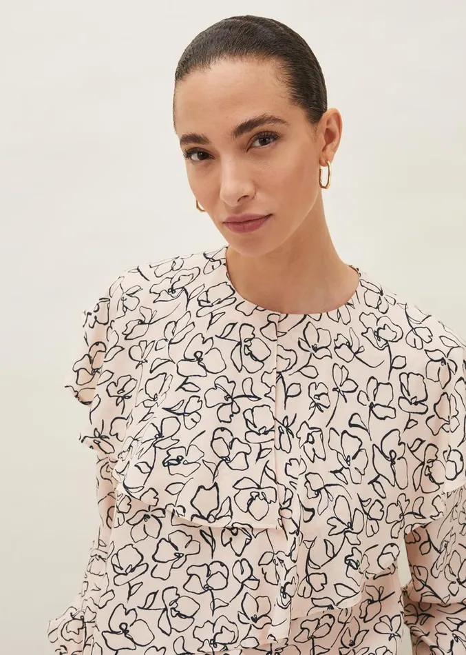Ida Floral Blouse Pinkgrey Women Phase Eight Shirts and Blouses