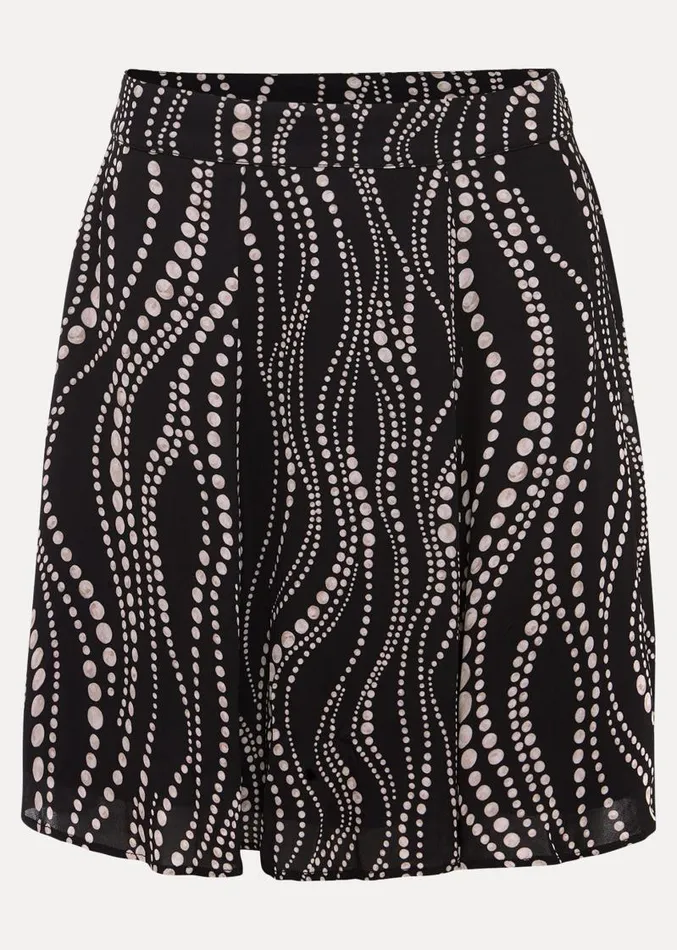 Ilaria Flippy Mini Pearl Print Skirt Black Women Phase Eight Skirts