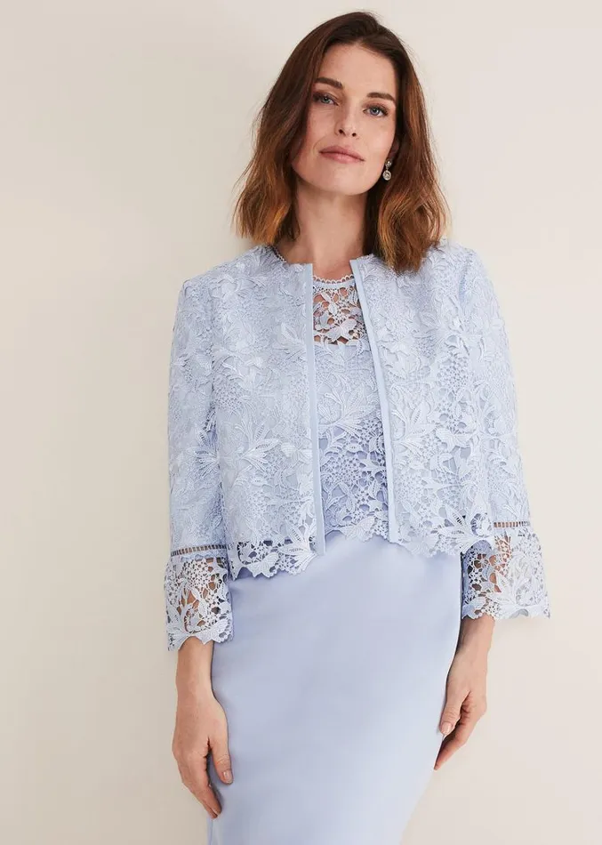 Isabella Lace Jacket Light Cornflower Women Phase Eight Jackets