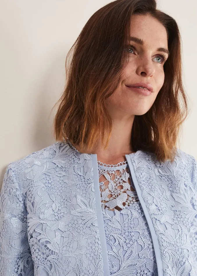 Isabella Lace Jacket Light Cornflower Women Phase Eight Jackets