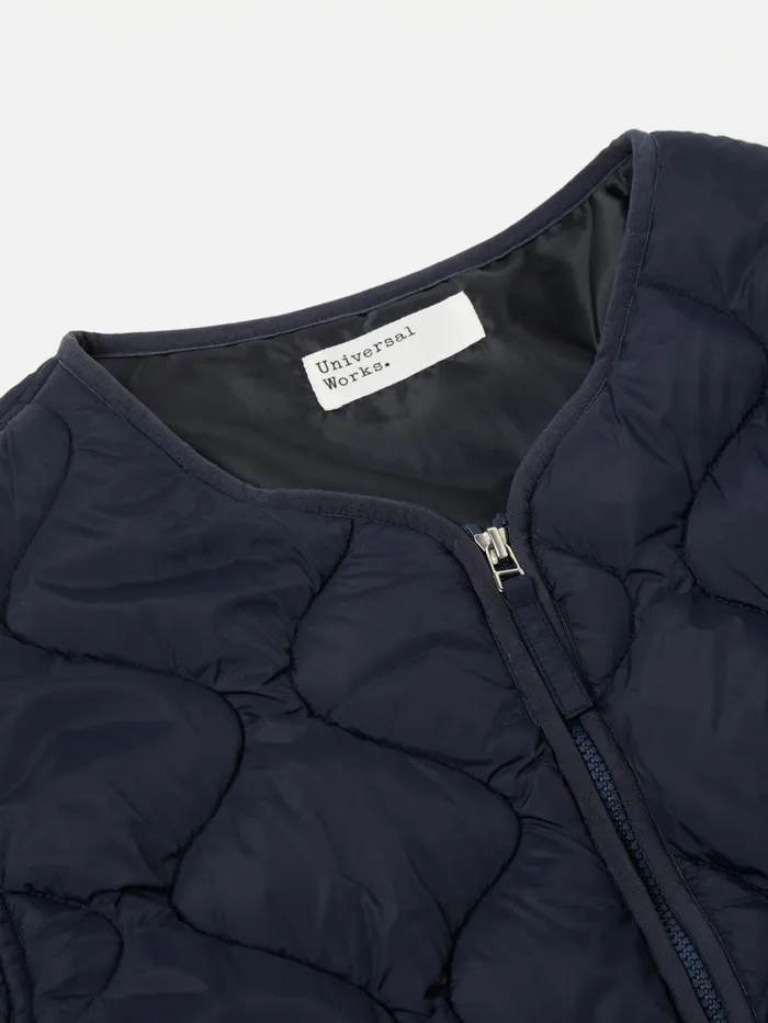 Jackets Men Universal Works Universal Works Liner Jacket In Navy Diamond Quilt