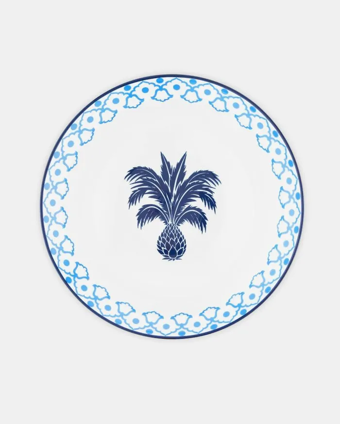 Jaipur Round Salad Bowl Blue Women Aquazzura Dinnerware
