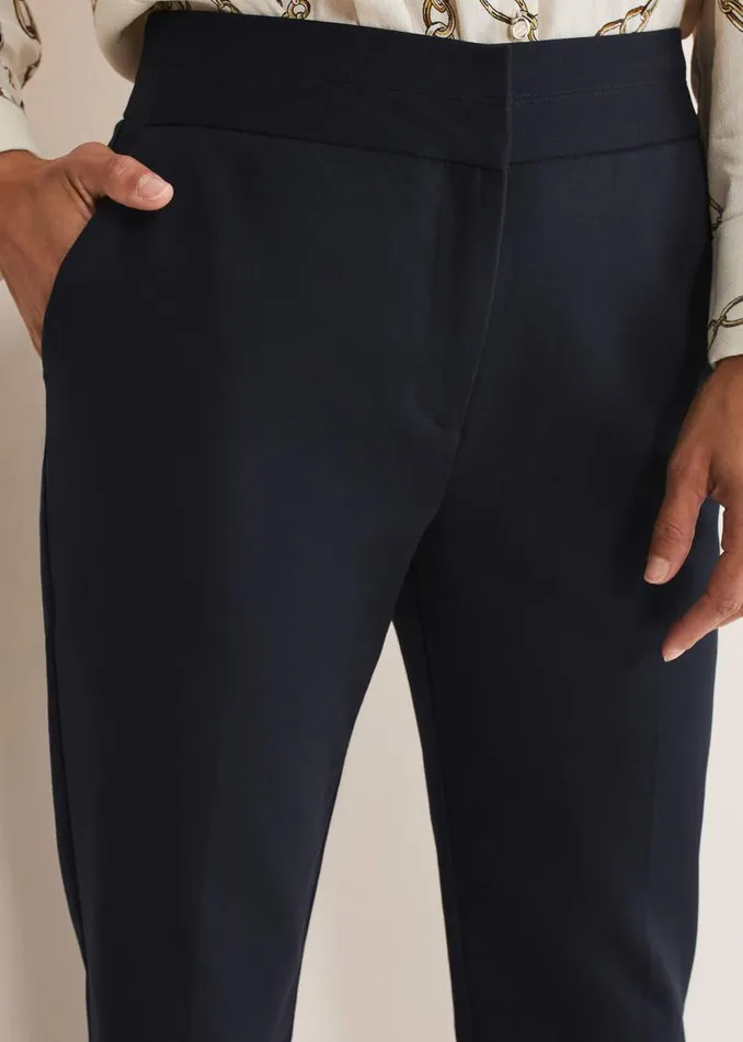 Julianna Cropped Straight Leg Trousers Navy Women Phase Eight Trousers