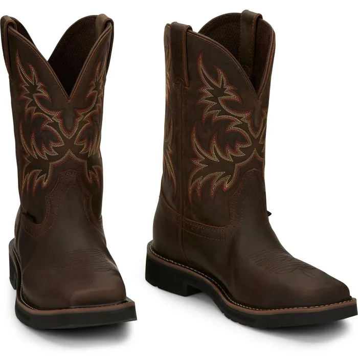 Justin Boots Driller 11034 Steel Toe Work Boot Dark Brown brown Men Work