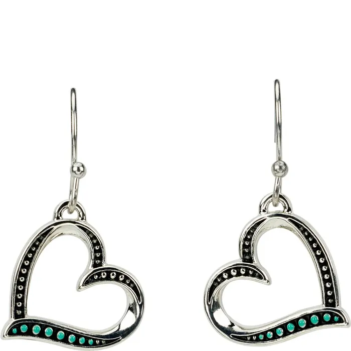 Justin Boots Justin Heart Earrings Silver grey Women Jewelry