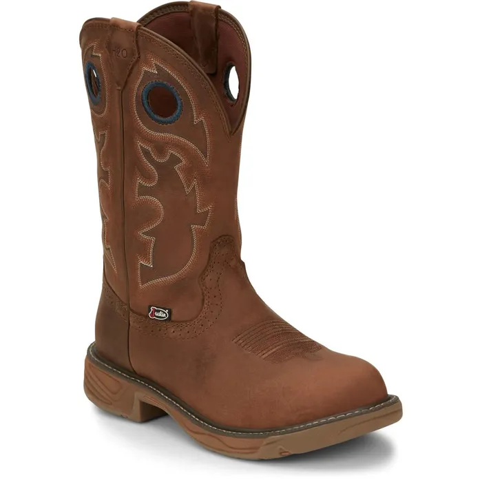Justin Boots Rush 11034 Waterproof Work Boot Brown Men Work