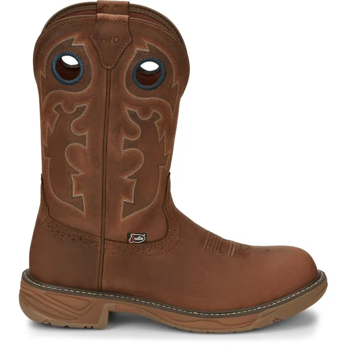 Justin Boots Rush 11034 Waterproof Work Boot Brown Men Work