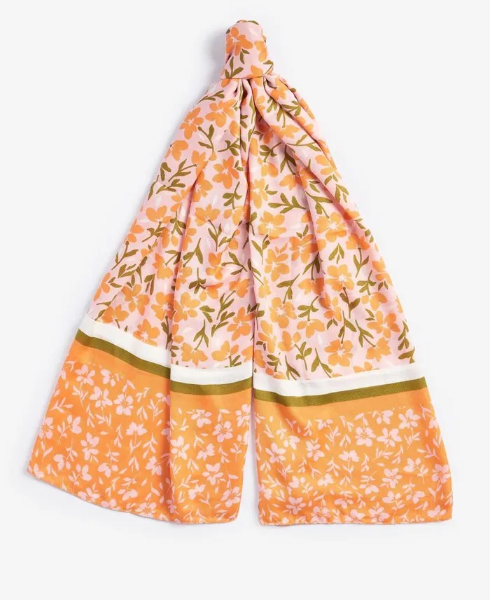 Kelley Floral Scarf Apricot Crush Women Barbour Scarves and Wraps