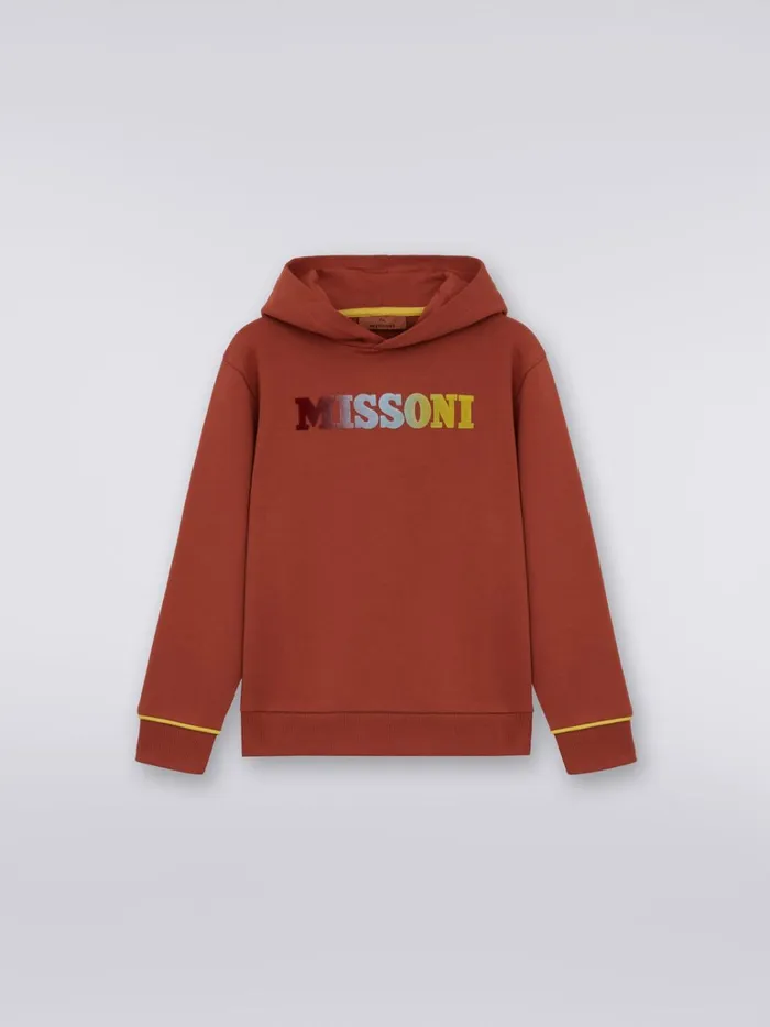 Kids Cotton Hoodie With Dgrad Logo Rust Missoni Clothing