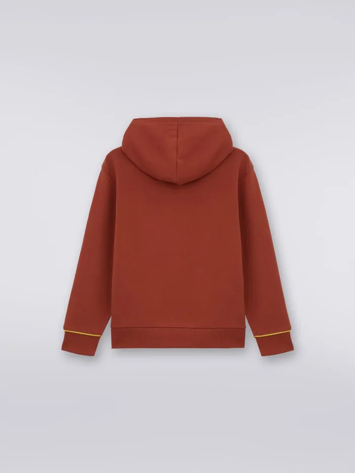 Kids Cotton Hoodie With Dgrad Logo Rust Missoni Clothing Kids Cotton Hoodie With Dgrad Logo Rust Missoni Clothing