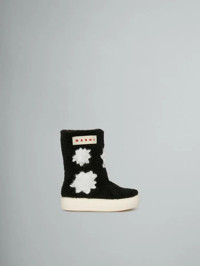 Kids Marni Sheepskin Look Ankle Boot