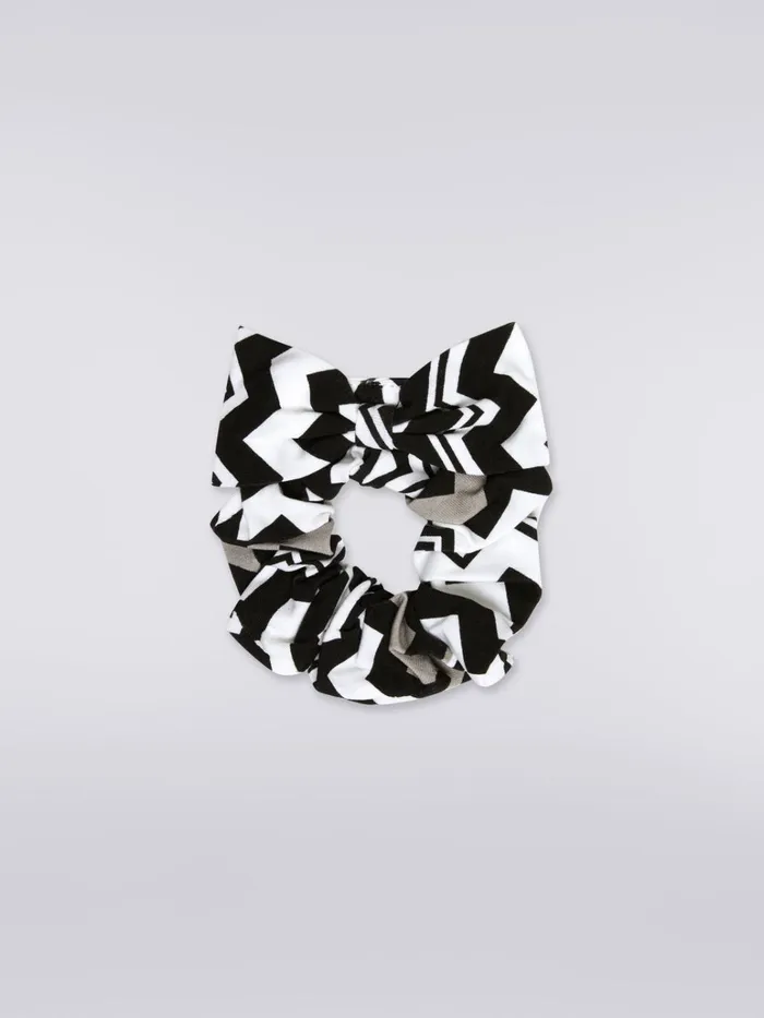 Kids Scrunchie With Zigzag Pattern Black and White Missoni Accessories