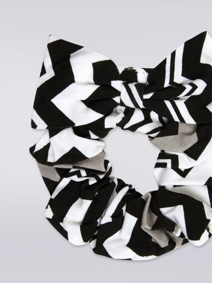 Kids Scrunchie With Zigzag Pattern Black and White Missoni Accessories Kids Scrunchie With Zigzag Pattern Black and White Missoni Accessories