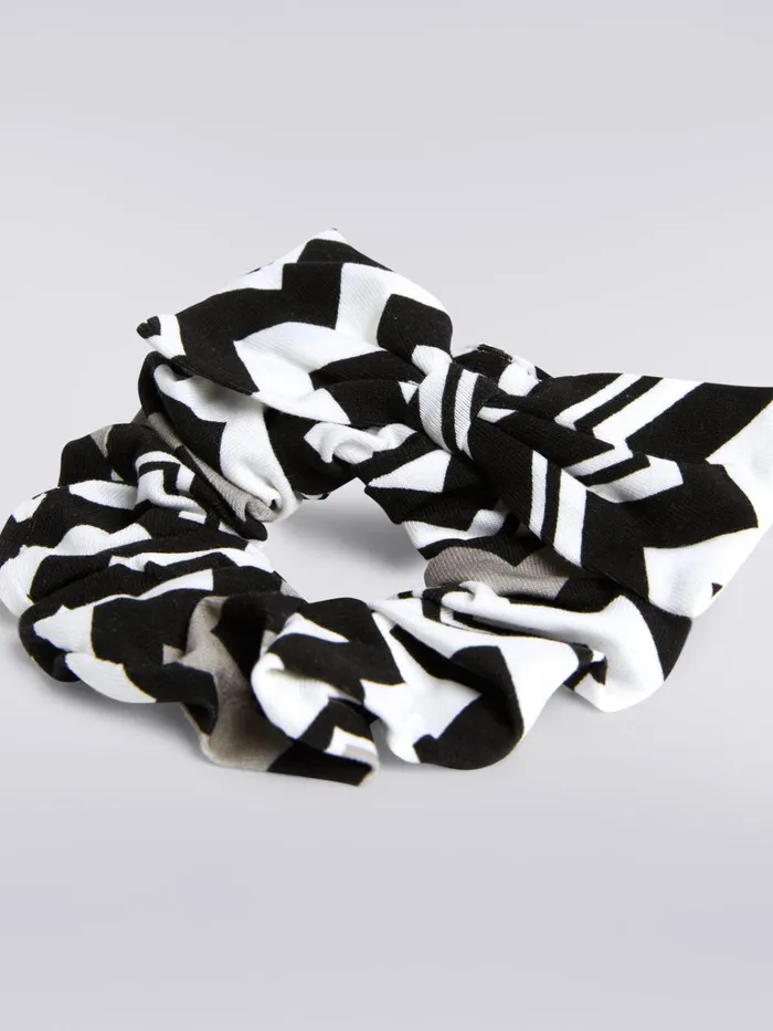 Kids Scrunchie With Zigzag Pattern Black and White Missoni Accessories Kids Scrunchie With Zigzag Pattern Black and White Missoni Accessories