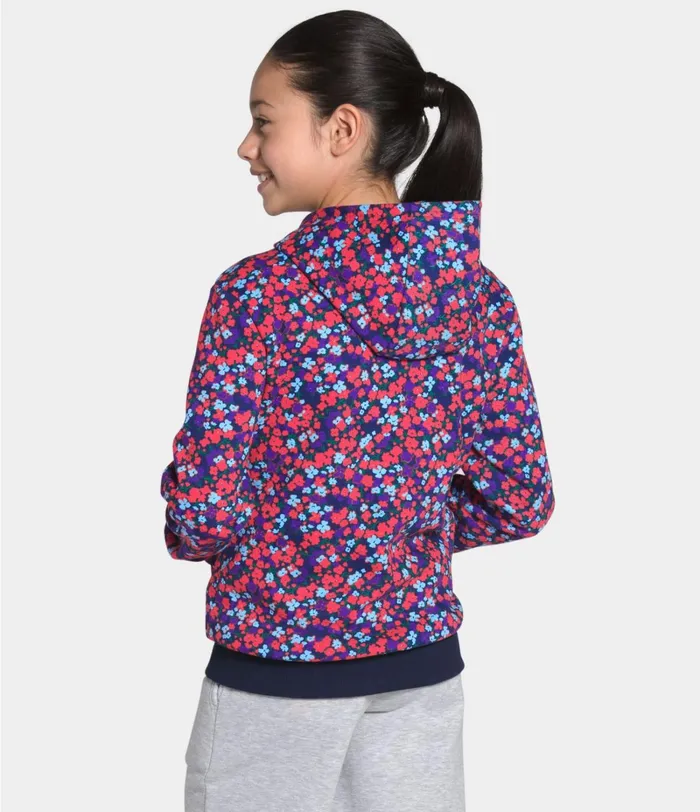 Kids The North Face Fleece Logowear Pullover Hoodie Paradise Pink Wildflower Print