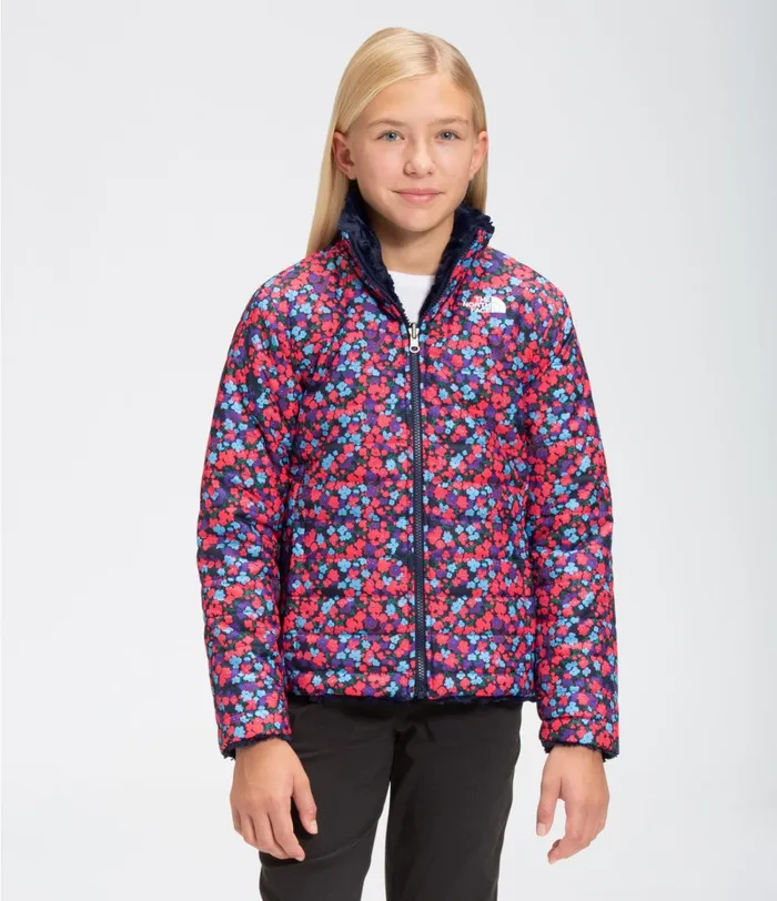 Kids The North Face Jackets and Vests Reversible Mossbud Swirl Jacket Paradise Pink Wildflower Print Kids The North Face Jackets and Vests Reversible Mossbud Swirl Jacket Paradise Pink Wildflower Print