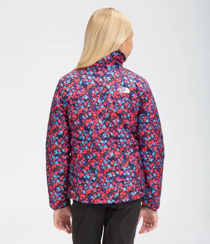 Kids The North Face Jackets and Vests Reversible Mossbud Swirl Jacket Paradise Pink Wildflower Print