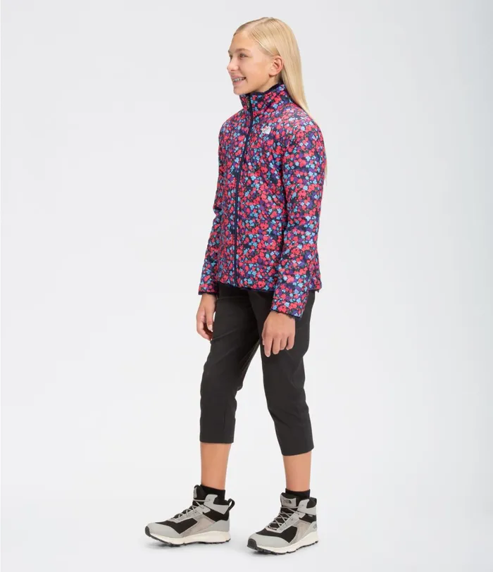 Kids The North Face Jackets and Vests Reversible Mossbud Swirl Jacket Paradise Pink Wildflower Print