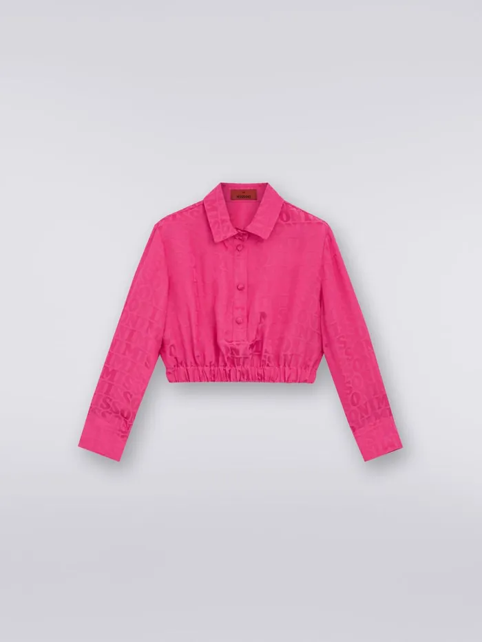 Kids Viscose Blend Shirt With Logo Lettering Pink Missoni Clothing