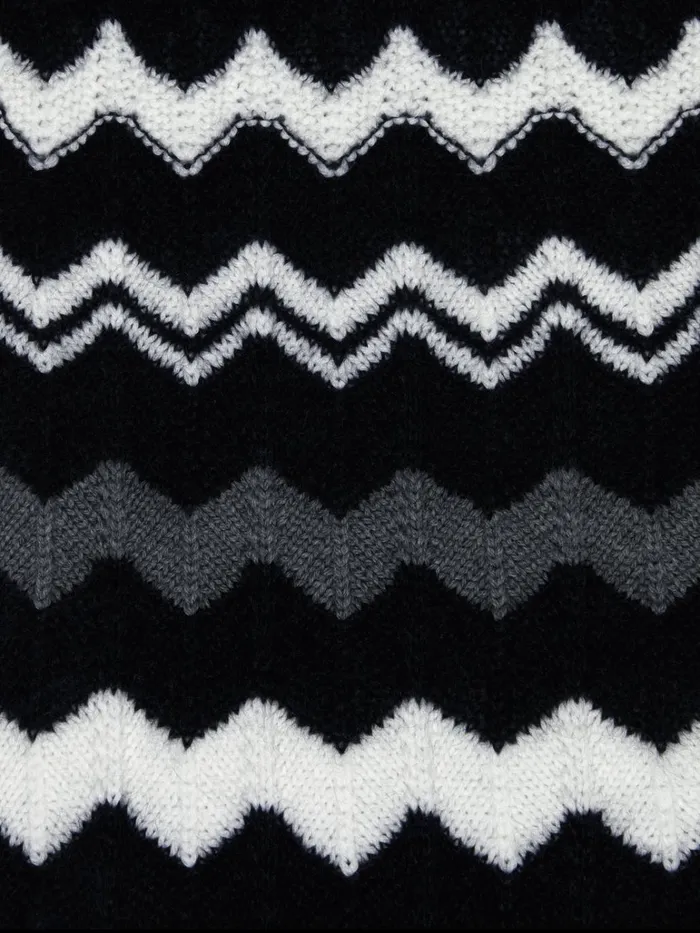 Kids Wool Zigzag Scarf Black and White Missoni Accessories Kids Wool Zigzag Scarf Black and White Missoni Accessories