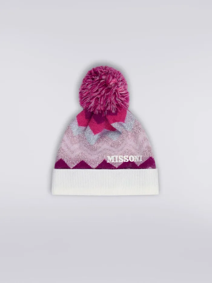 Kids Zigzag Wool Hat With Lurex Multicoloured Missoni Accessories