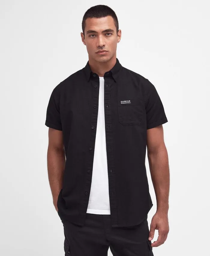 Kinetic Tailored ShortSleeved Shirt Classic White Men Barbour Shirts