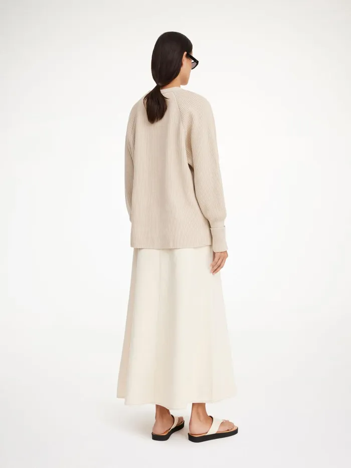 Knitwear Women By Malene Birger Bilea Organic Cotton Sweater Oyster Gray