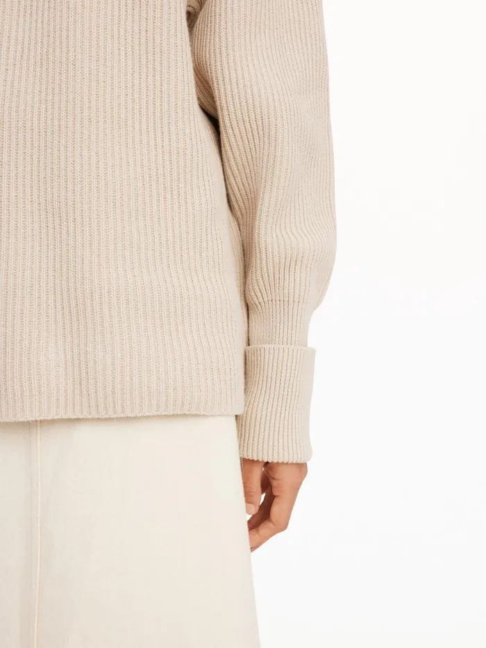 Knitwear Women By Malene Birger Bilea Organic Cotton Sweater Oyster Gray