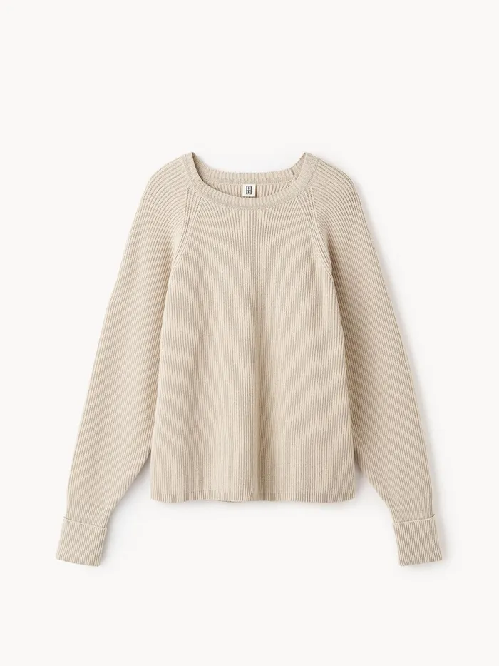 Knitwear Women By Malene Birger Bilea Organic Cotton Sweater Oyster Gray