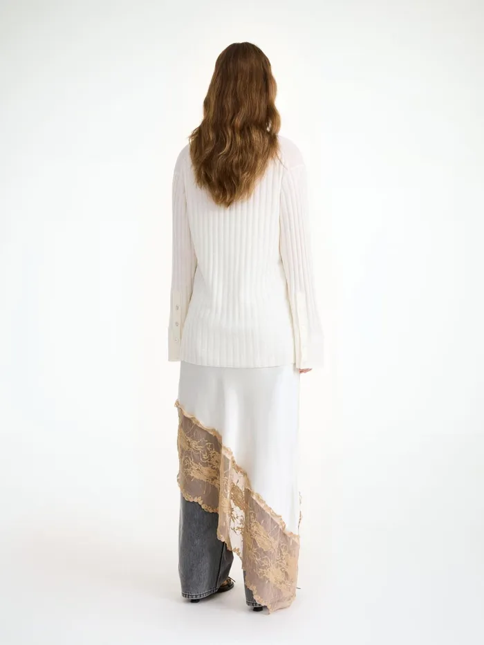 Knitwear Women By Malene Birger Delphine Merino Wool Sweater Soft White