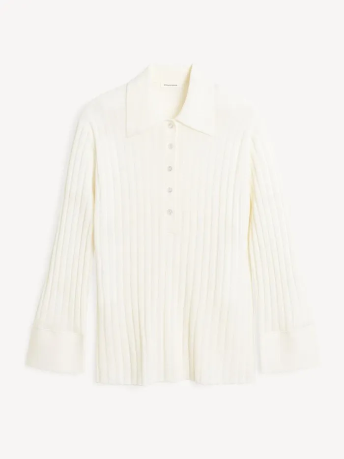 Knitwear Women By Malene Birger Delphine Merino Wool Sweater Soft White