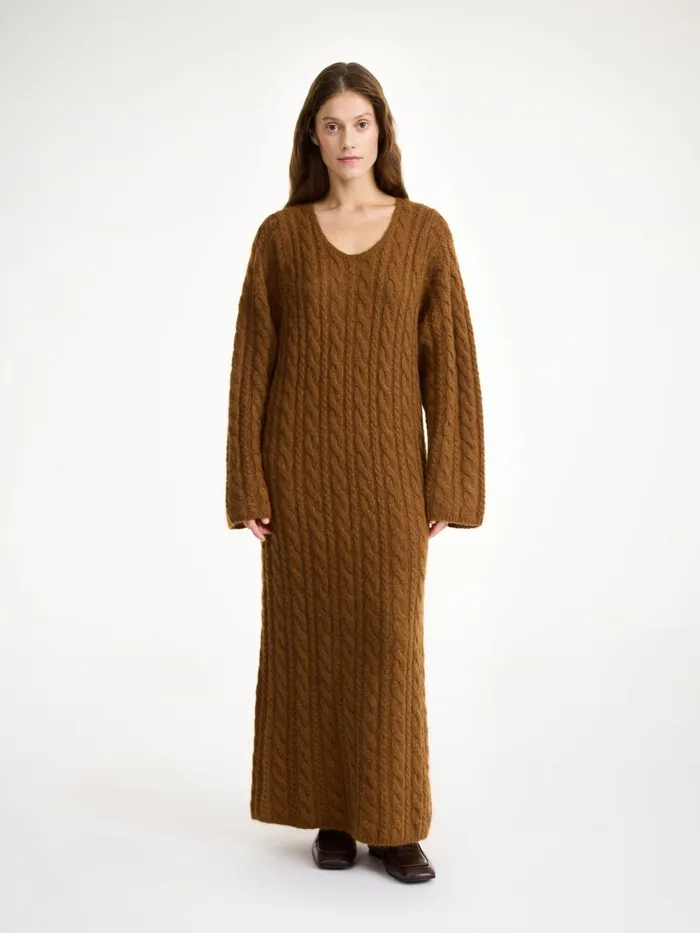 Knitwear Women By Malene Birger Lovella Maxi Dress Bison