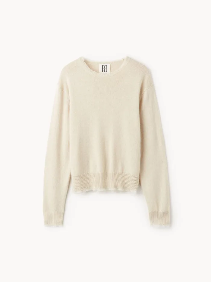 Knitwear Women By Malene Birger Mantea MerinoBlend Sweater Oyster Gray