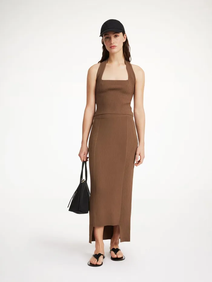Knitwear Women By Malene Birger Merine Maxi Skirt Shitake