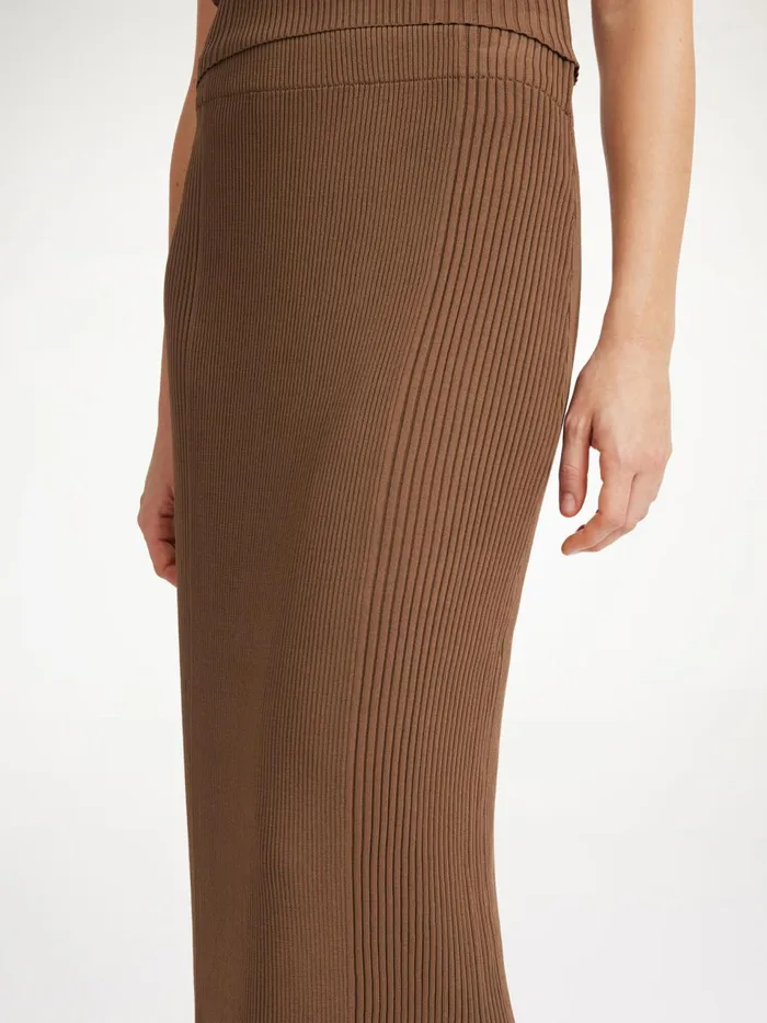 Knitwear Women By Malene Birger Merine Maxi Skirt Shitake