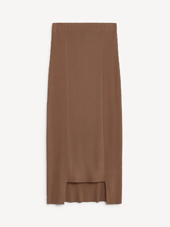 Knitwear Women By Malene Birger Merine Maxi Skirt Shitake