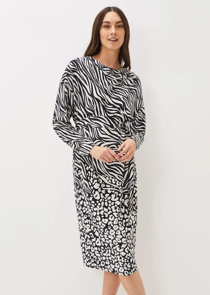 Kora Animal Print Dress Multicoloured Women Phase Eight Dresses