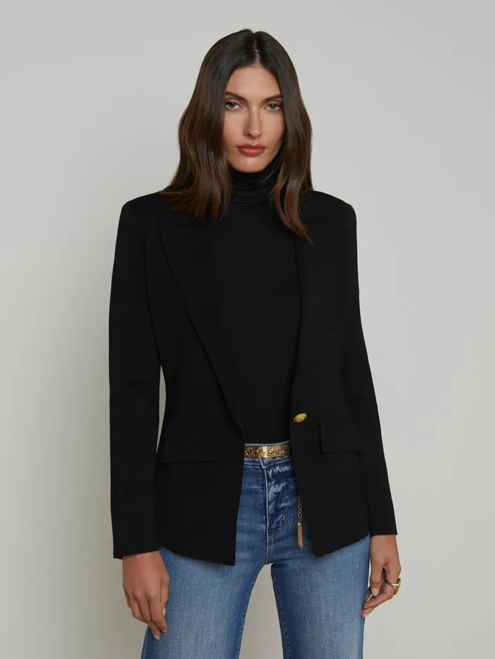 L039Agence Blazers and Jackets Women Chamberlain Knit Blazer Blackgold