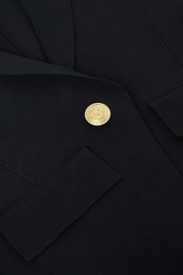 L039Agence Blazers and Jackets Women Chamberlain Knit Blazer Blackgold L039Agence Blazers and Jackets Women Chamberlain Knit Blazer Blackgold