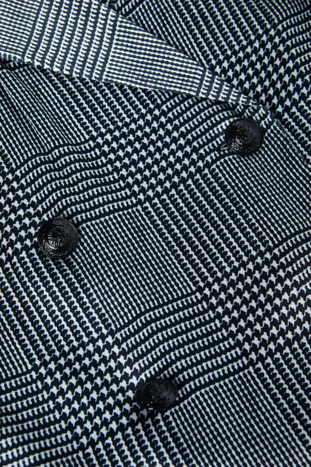 L039Agence Blazers and Jackets Women Moda Satin Trench Coat Whiteblack Glen Plaid L039Agence Blazers and Jackets Women Moda Satin Trench Coat Whiteblack Glen Plaid